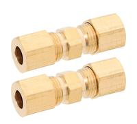 Healeved Raccords Union à Compression en Laiton 1/4 2 Pièces, Coupleur pour Tubes Pneumatiques et Hydrauliques, Connecteur Robuste Compatible Tubes Cuivre, Aluminium et Plastique,