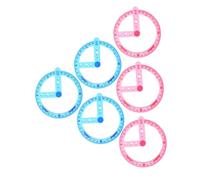 Healeved Rapporteur Circulaire Multifonction en Plastique 360° Lot de 6 Règle Géométrique Précise pour Dessin Mesure d'Angles et Activités Scolaires