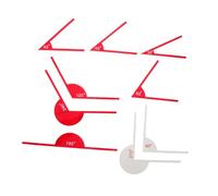 Healeved Rapporteur D'angle 9 Pièces Rouge et Blanc, Outil de Mesure Multi-angles 30° à 270°, Règle de Dessin pour Travail du Bois et Apprentissage Mathématique en Classe