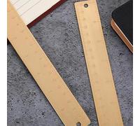 Healeved Règle en Laiton 18 CM à Double Graduation Règle Droite en Métal Doré pour Dessin Technique Matériel de Dessin Précis pour Étudiants et Bureau