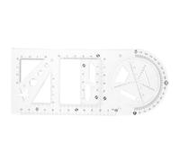 Healeved Règle Géométrique Multifonction en Plastique Transparent Kit de Dessin Technique pour Étudiants Modèles de Peinture Géométrique Outil Scolaire pour Mathématiques et