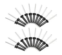 Healeved Rivets Aveugles Aluminium Noirs 30 Pcs Kit Fixation Kayak Bateau Marins Étanches Rivets à Trois Plis Accessoires Nautiques pour Montage Étanchéité Solide