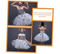 Healeved Robe Princesse Garçon Fille à Motif Dalmatien Sans Manches avec Bandeau et Accessoires Costume Cosplay Fille pour Anniversaire Fête et Halloween Confortable et Xl Ans