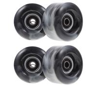 Healeved Roues de Patins à Roulettes Double Rangée 4 Pièces Noir et Blanc Roues PU Non Lumineuses Haute Élasticité Accessoires pour Skateboard et Patinage Intérieur
