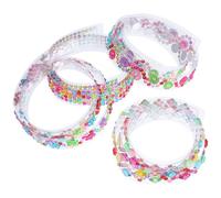 Healeved Ruban Adhésif Strass Acrylique 4 Rouleaux 50 CM Bandes Décoratives Brillantes pour Scrapbooking DIY et Décoration Cadres Photo Motifs Fleurs Points Soleil et Diamant