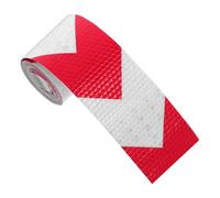 Healeved Ruban de Sécurité Réfléchissant Flèches Rouges sur Fond Blanc Adhésif Haute Résistance Résistant aux Intempéries Rouleau 1 Mètre pour Signalisation Extérieure et Avertissement