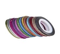 Healeved Rubans Adhésifs Pour Ongles Brillants 52 Pièces Mélange Couleurs Auto-adhésifs Nail Art Femmes Décoration Manucure Diy