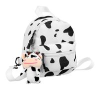 Healeved Sac à Dos en Toile Blanc Motif Vache, Compartiments Multiples et Accès Facile, Style Adorable pour Femme, Yoga Café du Matin