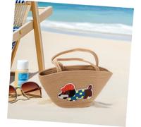 Healeved Sac de Plage Coton Tressé Naturel Grand Cabas pour Femmes Sac à Bandoulière Robuste pour Courses et Usage