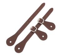 Healeved Sangles d'Éperons Western Réglables en Cuir Véritable Marron Foncé, Lot de 2, Accessoires pour Bottes d'Équitation Unisexes, pour Entraînement et Compétitions Équestres