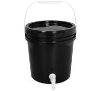 Healeved Seau à Eau hermétique en Plastique - Seau Noir épais de 2,64 gallons avec poignée et Robinet de contrôle du débit - Récipient étanche pour l'eau Potable Domestique et