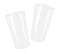 Healeved Seaux à Fleurs Transparents Pet 2 Pièces, Petits Pots Ronds Résistants en Plastique PE, Espace Racinaire Optimisé, pour Fleuristes et Décorations Maison, Bureau ou Commerce