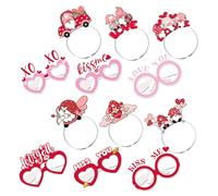 Healeved Serrage-têtes en Papier Léger Saint-valentin, Lot de 2 Set de Bandeaux et Montures de Lunettes Amusantes, Accessoires Festifs pour Fête et Photobooth, Décoration Originale