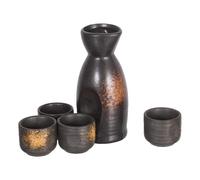 Healeved Service à Saké en Céramique Japonaise Carafe à Saké Jaune Jade Grand Format 1,2l Chauffantes Ensemble Traditionnel pour Maison et Restaurant Vaisselle pour Boissons Chaudes