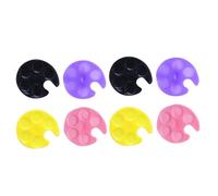 Healeved Set de 8 Pièces Anneaux Palette de Manucure en Plastique Noir Portable pour Mini Manucure et Nail Art, Accessoire Pratique pour Artistes Ongulaires Couleur Aléatoire