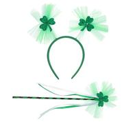 Healeved Set de Bandeau et Baguette pour Garçon Fille Accessoires Cheveux pour Fête Saint Patrick Costume Carnaval Irlandais Design Confortable et