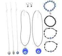 Healeved Set de Bijoux Œil Démon Bleu Pendentif Bracelets et Boucles Doreilles Protection pour Femme Élégant et Mode