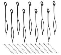 Healeved Set de Crochets à Cheveux en Plastique Noir Lot de 30 Aiguille à Crochet Réutilisable Outil Solide et Facile à Utiliser pour Coiffure et Tissage de Dreadlocks