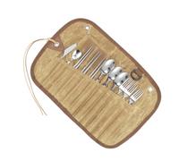 Healeved Set D'ustensiles de Camping en Acier Inoxydable Portable, Kit Multifonction Facile à Nettoyer pour Activités de Plein Air et Camping