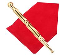 Healeved Stylo D’acupuncture En Laiton Bâton De Soin Des Points Bâton De Massage Manuel Tête De Massage Profonde Relaxation Musculaire Réflexologie Plantaire Usage Corps Complet Visage Jaune