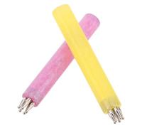 Healeved Stylo Nail Art à Points pour Manucure - Lot de 2 Stylos à 5 Pointes en Acrylique Jaune et Rose - Outil de Dessin de Pétale pour Motifs Floraux, Décoration Précise