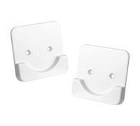 Healeved Support de Barre Plastique Blanc Fixation Stable Lot de 1 Paire pour Tringle de Rideau Extensible, pour Salle de Bain