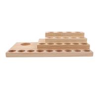 Healeved Support de rangement pour huiles essentielles : organiseur à 4 niveaux pour flacons d'aromathérapie - Support à huile parfumée en bois massif pour comptoirs de maison (trous de
