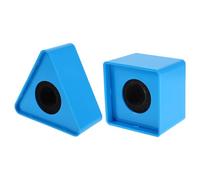 Healeved Support Micro Carré et Triangulaire Bleu 2 Pièces Drapeaux en ABS pour Interviews Diffusion TV et Conférences Pied Micro Portable et Léger Logo Professionnel Robustes