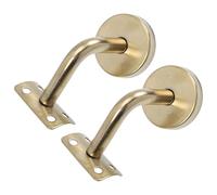 Healeved Support Mural pour Main Courante Escalier Lot de 2 Pièces en Acier Inoxydable Massif Finition Dorée 60X60 MM Support Robuste et Décoratif pour Rampe d'Escalier Intérieur