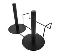 Healeved Support Mural Suspendu pour Paquet d'Épicerie en Acier Inoxydable Porte-Rouleau Double Tête Noir Distributeur Compact pour Supermarchés la Cuisine et Bureaux Rangement