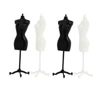Healeved Support pour Mannequin de Poupée 4 Pièces en Plastique Rigide Porte-vêtements Miniatures pour Présentoirs et Accessoires de Poupée Support Stable