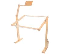 Healeved Support pour Tambour à Broder en Bois Réglable Hauteur Cadre à Broder 360° Rotation Petit Format Naturel Présentoir Polyvalent pour Point de Croix et Travaux de Couture