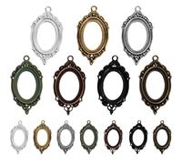 Healeved Supports de Pendentifs en Alliage Ovales 21 Pièces Finition Antique Plateaux DIY pour Création de Bijoux Breloques Personnalisables Accessoires Artisanaux