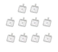 Healeved Supports pour Pendentifs et Colliers en Alliage Strass Sertis Base Carrée 25 MM Lot de 10 Plateaux Décoratifs pour Fabrication de Bijoux Création de Pendentifs Personnalisés à