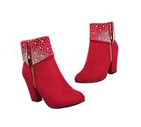 Healeved Talons Courtes pour Mariée Bottines Chic à Talon Dautomne Élégantes pour Femmes Confortables et Légères pour Cérémonies et