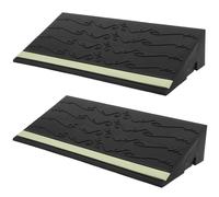 Healeved Tapis de Transition en Caoutchouc Antidérapant Phosphorescent Noir Bande Fluorescente, Rampe de Seuil 25x5 Cm pour Robot Aspirateur, Lot de 2 Rampes D’accès pour Intérieur