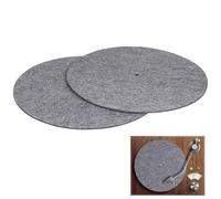 Healeved Tapis en Feutre pour Platine Vinyle 2 Pièces, Réduit la Friction et Minimise les Vibrations pour Améliorer la Qualité Sonore des Disques Vinyles