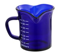 Healeved Tasse à Café en Verre Bleu 200 Ml Double Bec Verseur, Verre Doseur Cuisine Multifonction, Mug à Café et Tasse à Mesurer pour Usage Domestique et Professionnel