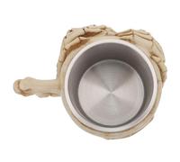 Healeved Tasse à Café Halloween de Crâne avec Anse Ergonomique, Double Couche en Acier Inoxydable et Résine, Mug Créatif pour Bière et Boissons, Présent Original pour Fête et Maison, 400