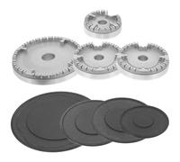 Healeved Tête de Brûleur à Gaz en Métal pour Cuisinière Kit de Tête de Brûleur de Rechange Chapeau Plat et Diffuseur de Flamme Compatible Multi-Usage pour Cuisson et Distribution