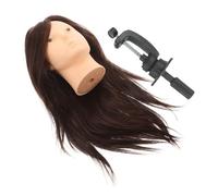 Healeved Tête De Mannequin Avec Cheveux Humains Pour Entraînement Coiffure Support Inclus Pour Pratique Boucles Tresses Chignons