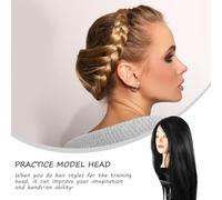 Healeved Tête Mannequin pour Entraînement Cheveux Longs Résistante à Haute Température pour Bouclage et Stylisme Modèle Réaliste pour Apprentissage et Pratique