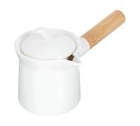 Healeved Théière en Céramique 300 Ml Anse et Couvercle Cafetière Pot à Lait Blanche pour Thé de L'Après-Midi Contenant à Thé en Vrac pour Usage Domestique et Restaurant