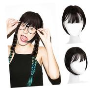 Healeved Toppers de Cheveux avec Frange Accessoire Clip In Réaliste et Naturel pour Cheveux Fins Perruque Noir pour Toutes Occasions