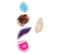 Healeved Tranches D'agate Décoratives Naturelles 5 Pièces Multicolores Petites DIY Pendentifs Artistiques Femmes Création de Bijoux Fête Anniversaire Noël