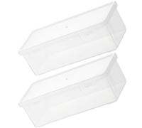 Healeved Trousse à Crayons de Papeterie Transparente 2 Pièces Grosse Capacité Multifonction pour Étudiants et Bureau 19x9,5x6 Cm Plastique Rigide Rangement Fournitures Scolaires et Bureau