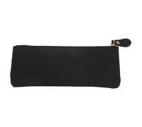 Healeved Trousse à Crayons Vintage en Cuir de Buffle Noir Fougueux Petite Pochette Rectangulaire Zippée pour Fournitures Scolaires et Bureau Trousse Portable Multifonction pour Étudiants
