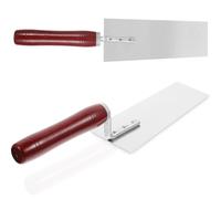Healeved Truelle de Finition en Acier Inoxydable Poignée en Bois Rivetée, Spatule de Construction pour Plâtre et Ciment, Outil de Maçon Polyvalent pour Enduit et Bricolage, Taloche Enduit