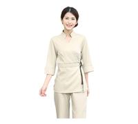 Healeved Uniforme De Salon De Beauté Femme Costume Deux Pièces Col en V Tenue De Travail Respirante Et Légère pour Esthéticienne Spa Et Soins