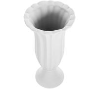Healeved Vase Funéraire en Céramique Gris-Blanc Grosse Taille Pot de Fleurs Commémoratif pour Tombe Décoration Extérieure Résistante pour Cimetières et Monuments Commémoratifs